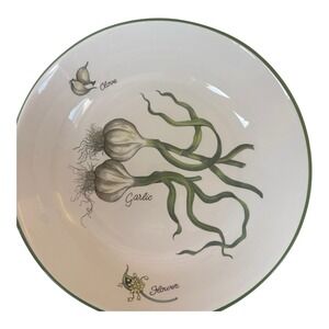 Over And Back Culinary Herbs Large Pasta Serving Bowl 13" Made In Italy